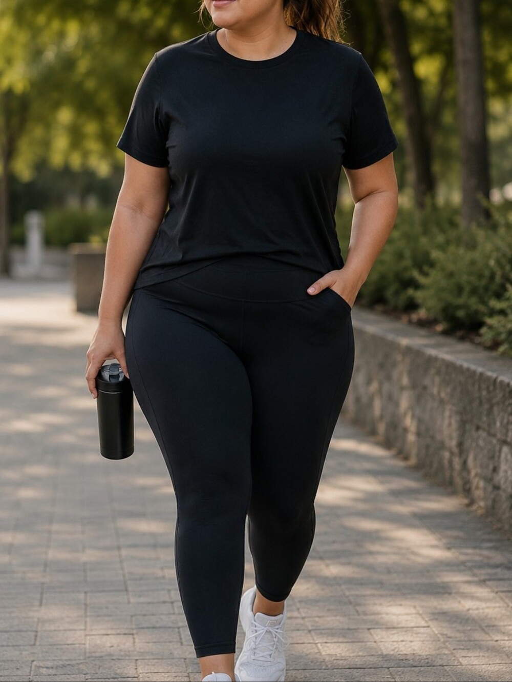 Alphalete Black Stretch Viscose Blend Crewneck Short Sleeve Tee Athleisure